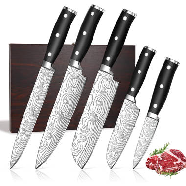 5-Piece Stainless Steel Knife Set with Stand – Youzey Retail