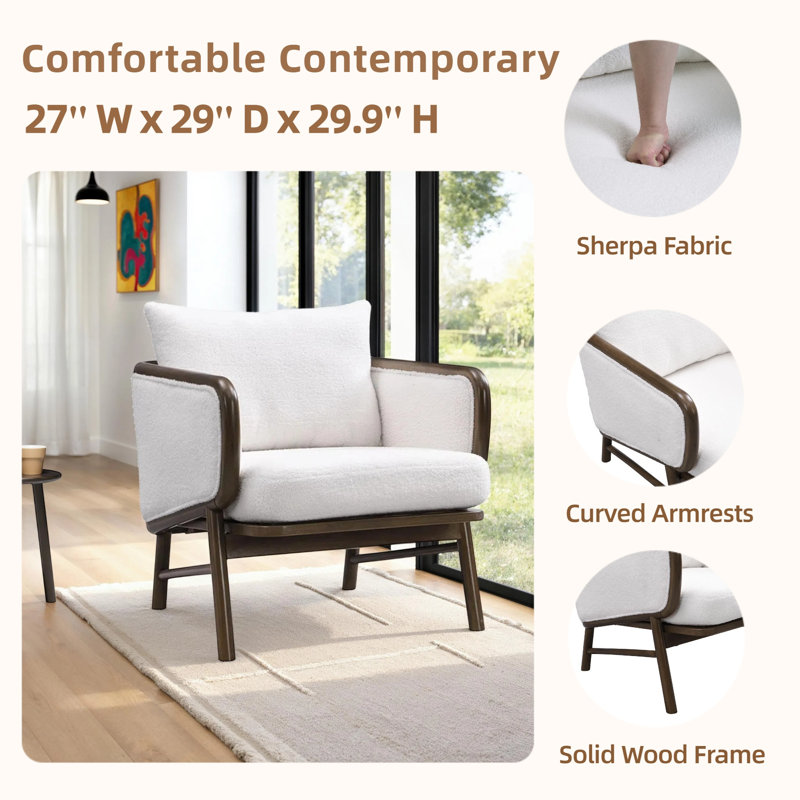 Fauteuil d'appoint rembourré Sherpa