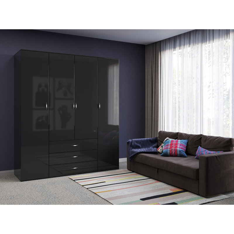 Armoire Sakila, Noir, H 83 po x l 71 po x P 23 po