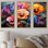 «Colorful Pansy Garden I - Pansies», ensemble d'art mural en toile