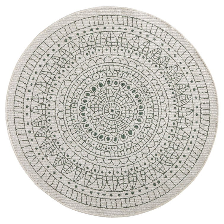 Porto Flatweave Green/Cream Rug