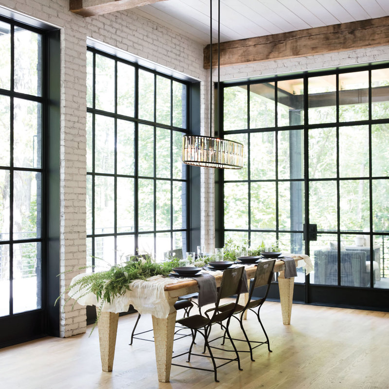 Gemma 6 - Light Unique / Statement Geometric Chandelier with Crystal Accents, Vintage Bronze