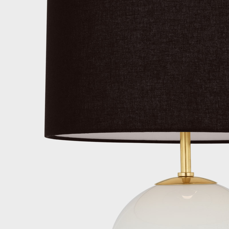 Elsie Cordless Table Lamp in Cream with Black Linen Shade