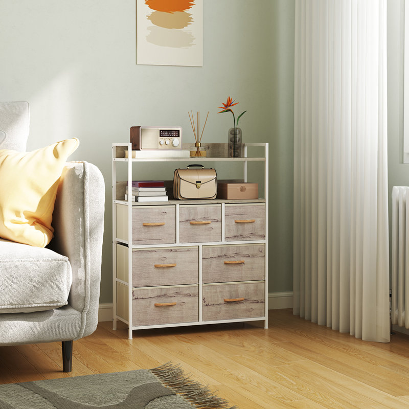 79cm W 7 - Drawer Chest of Drawers, Natural Wood Finish