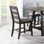 Chaises de salle à manger rembourrées en tissu et rembourrées en mousse de gris de style moderne de 2 pièces avec structure et coussin en bois d'hévéa, pour l'esthétique de la pièce