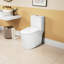 Toilette en céramique, siège allongé, blanc, confortable et à fermeture en douceur, 1,1 / 1,6 po