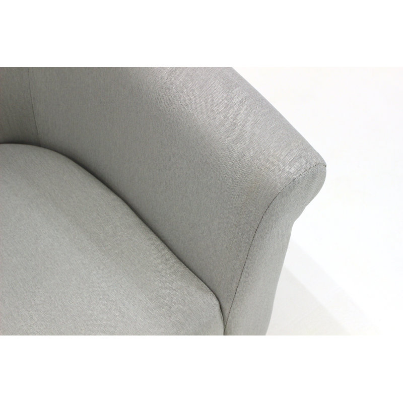 Fauteuil demi-tonneau en polyester 30,5 po, Mélange de polyester argent