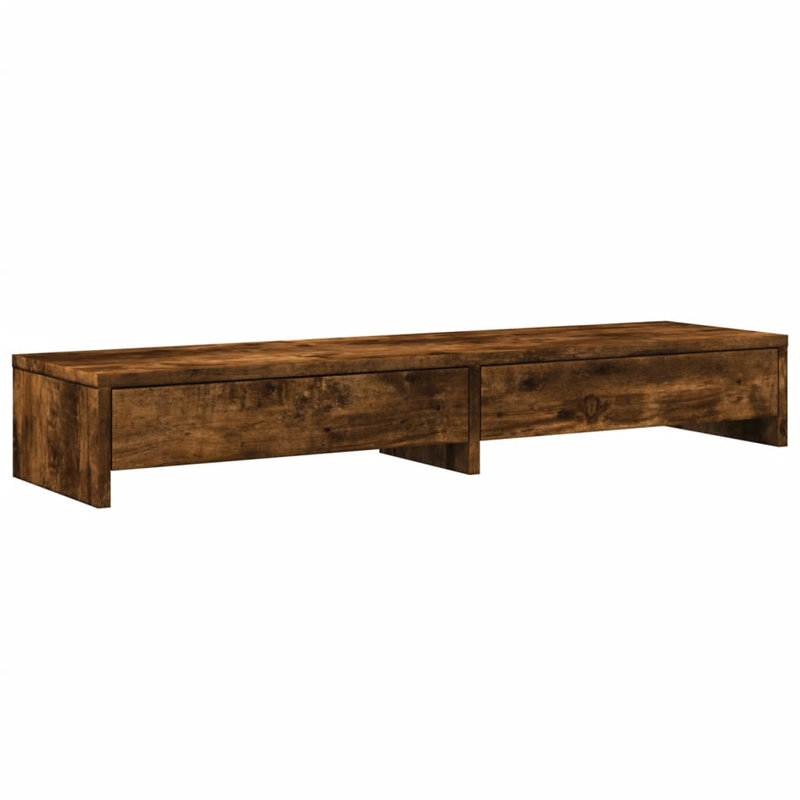 Barra Manufactured Wood Monitor Stand, 15cm H x 100cm W x 27cm D, Smoked Oak