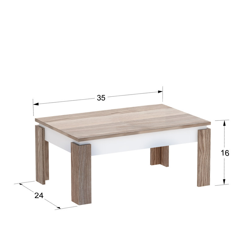 Table basse à 4 pieds Halley, Cordoba, Blanc / Cordoba
