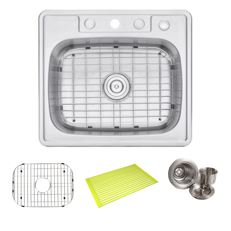 25'' L Single Bowl Stainless Steel Kitchen Sink