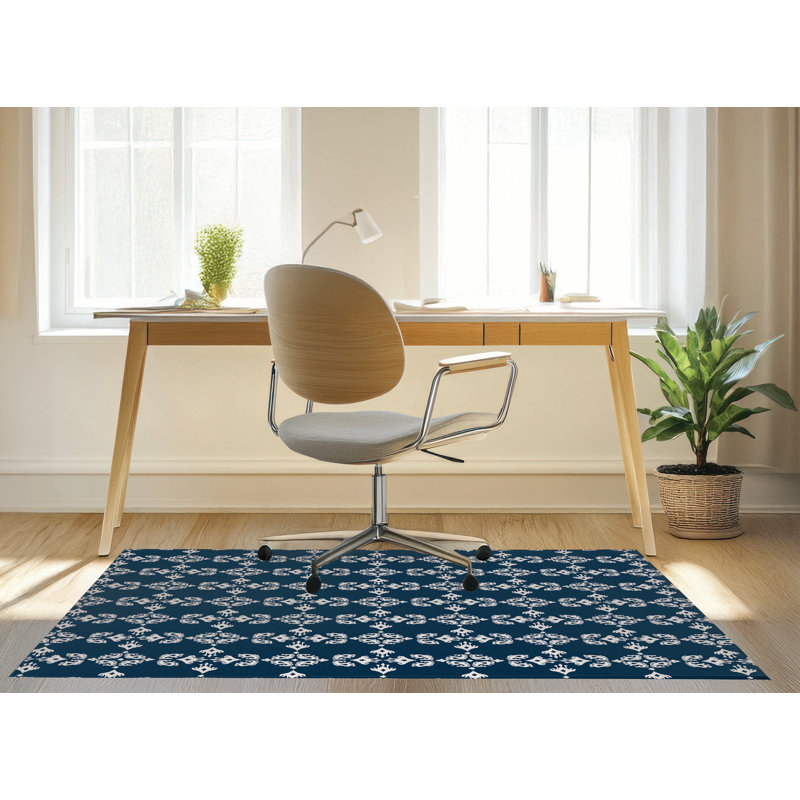 Tapis de bureau Cassia, L 36 po x P 60 po, Bleu