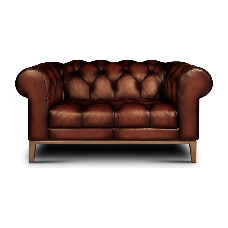 Gaga Upholstered 62'' Loveseat, Cemento (Rodeo), Satin Brass