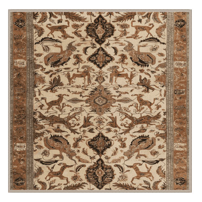 Machine Washable Persian Brown Area Rug