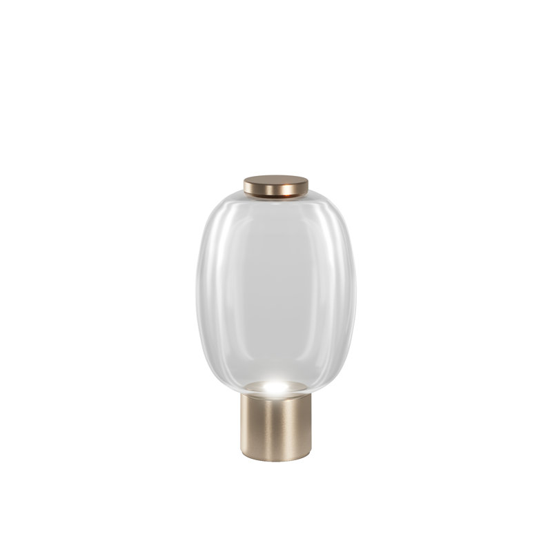 Riflesso Table Lamp 1 Amber Transparent Matt Gold 3 L3405 Ul, 18" H x 11" W x 11" D, Crystal Transparent, 3000 Kelvins