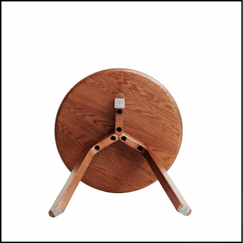 Table d'appoint ronde - Petite table d'appoint en chêne massif pour salon, chambre et balcon, facile à assembler et durable