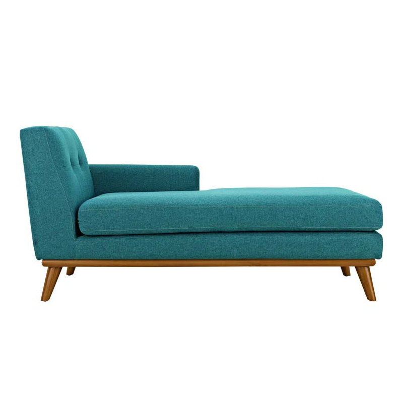 Méridienne Engage de Modway, Tissage uni bleu sarcelle, Orienté vers la droite