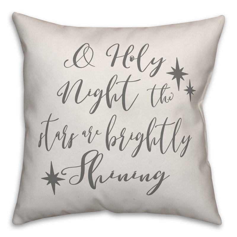  Housse de coussin Oh Sainte nuit, les étoiles brillent brillamment, 18 po x 18 po, Polyester/ Bourre en polyester