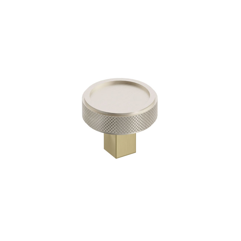 Barre moletée Emtek Select, Laiton satiné / nickel satiné, 1 3/4"