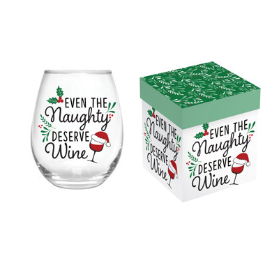 Verre sans pied 17 oz avec boîte-cadeau, Même le vilain mérite du vin
