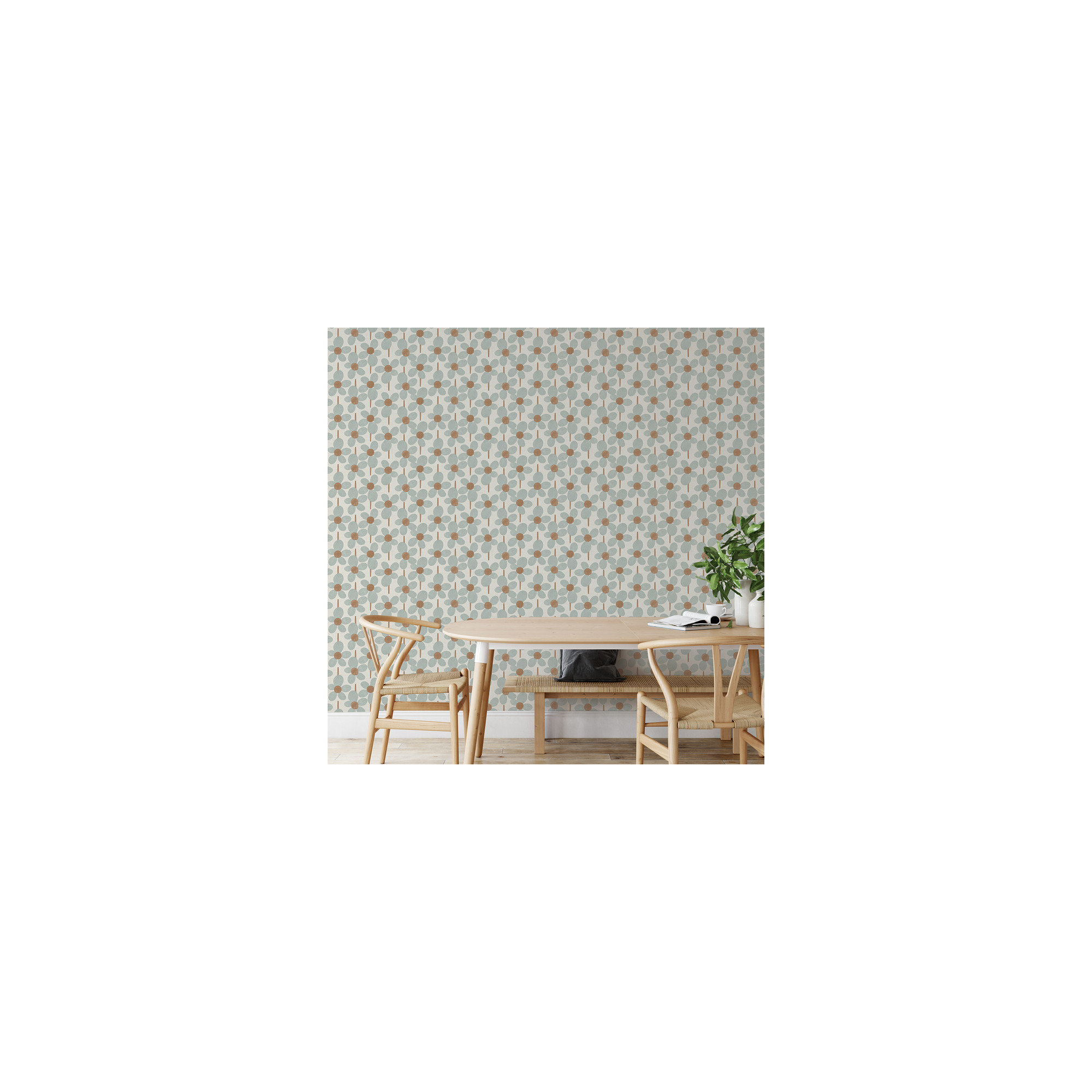 Flower Power Peel and Stick Wallpaper By Novogratz, Powder