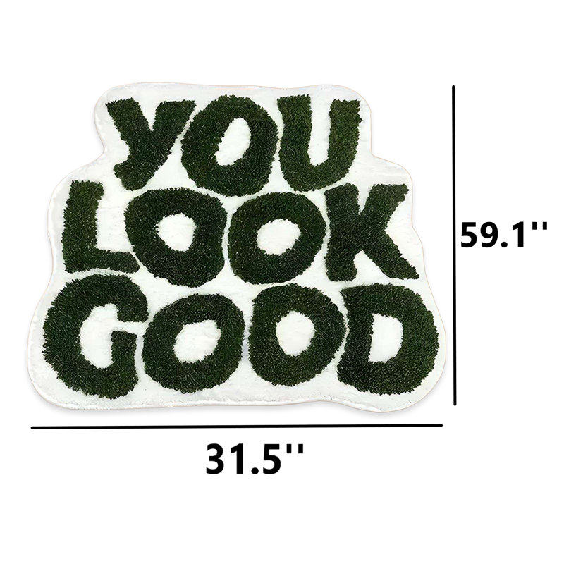 Tapis vert à poils longs «You Look Good»