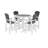 Patio Table And Chairs - High Top Outdoor Bar For 4 Of 5 Elegant Style White/Gray Pool, Balcony