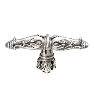 Acanthus leaves large knob Romanesque style with column base in Satin