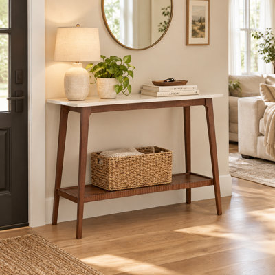 Console en bois massif avec tablette