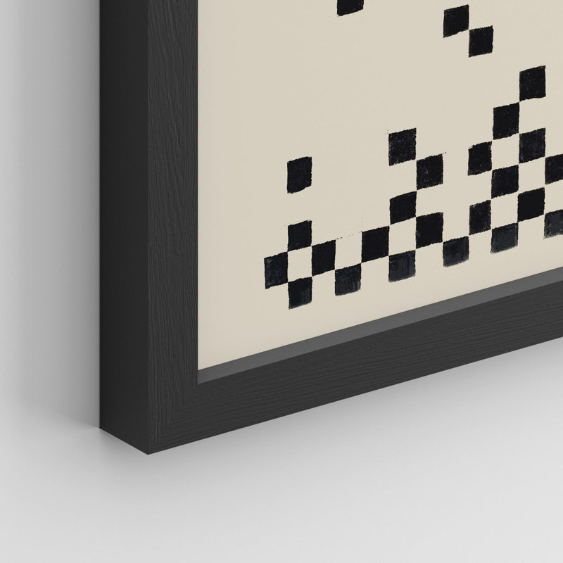 «Abstract Disinégration Black and White Design» sur papier, H 16 po x l 12 po, Noir