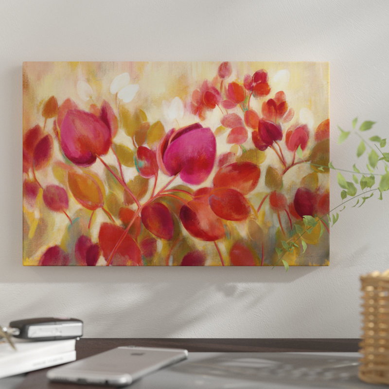 « magenta tropical », impression sur toile, H 8 po x l 12 po x P 0,75 po, Pas de tapis, Toile tendue