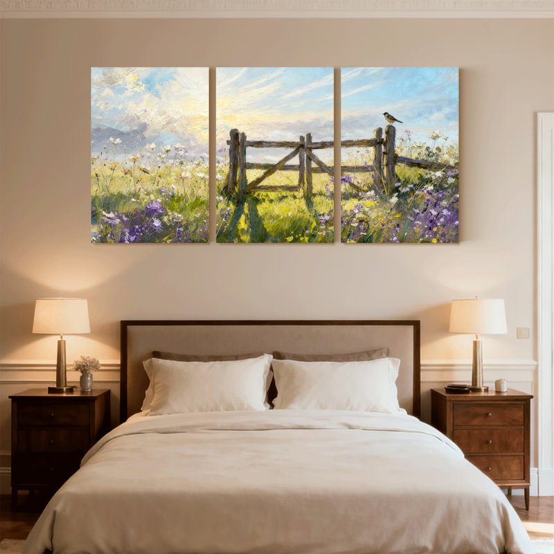Ensemble de 3 reproductions d'art mural sur toile, H 18 po x l 36 po