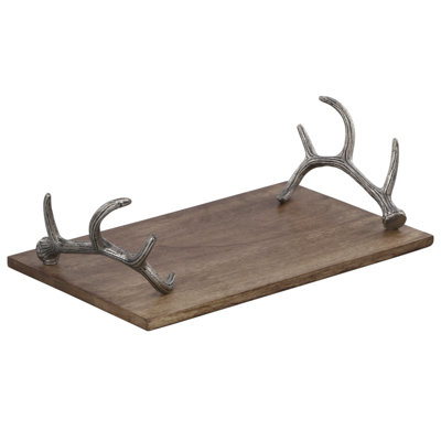 Antler Handle Mango Wood Tray