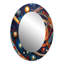 Orange bleu galactique univers I - miroir comètes, miroir mural décoratif orange, impression d'art en métal-121387109-121387807