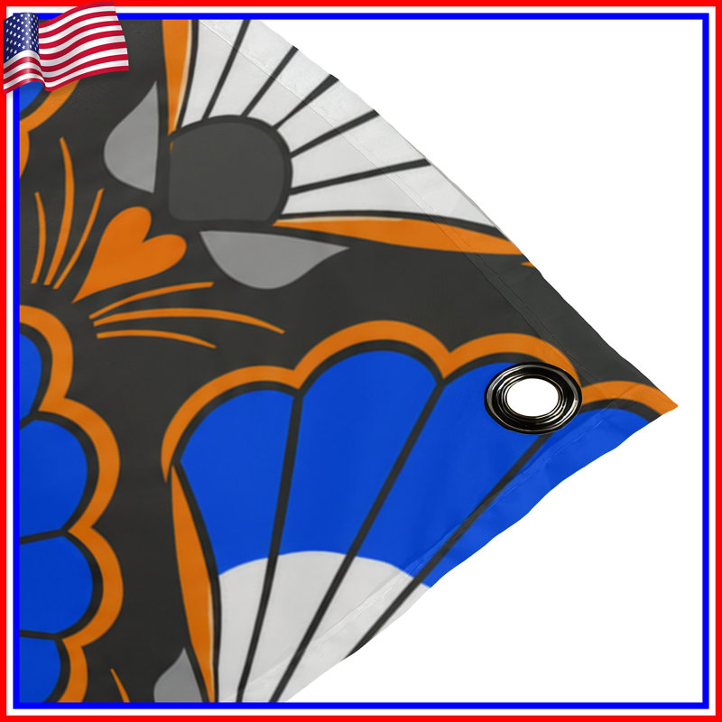 Tapisserie murale «Blue Orange», H 104 po x 88 avec 4 œillets