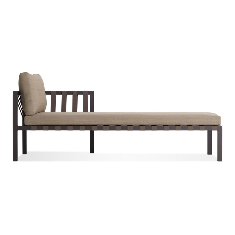 Jibe Right Arm Chaise, Sunbrella Taupe, Carbon