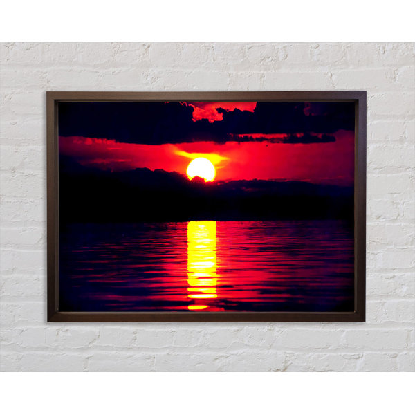 Ebern Designs Sun Blaze Over The Red Ocean Sky - Single Picture Frame ...