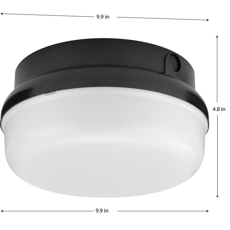 Black and White Round LED Indoor/Outdoor Flush Mount Light