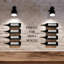Support à vin mural | Support à vin mural en bois avec rangement pour 8 bouteilles et supports noir mat | Support à vin mural avec finition rustique | Parfait pour les petits espaces