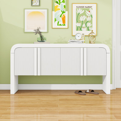 Console en bois avec tablettes et portes réglables