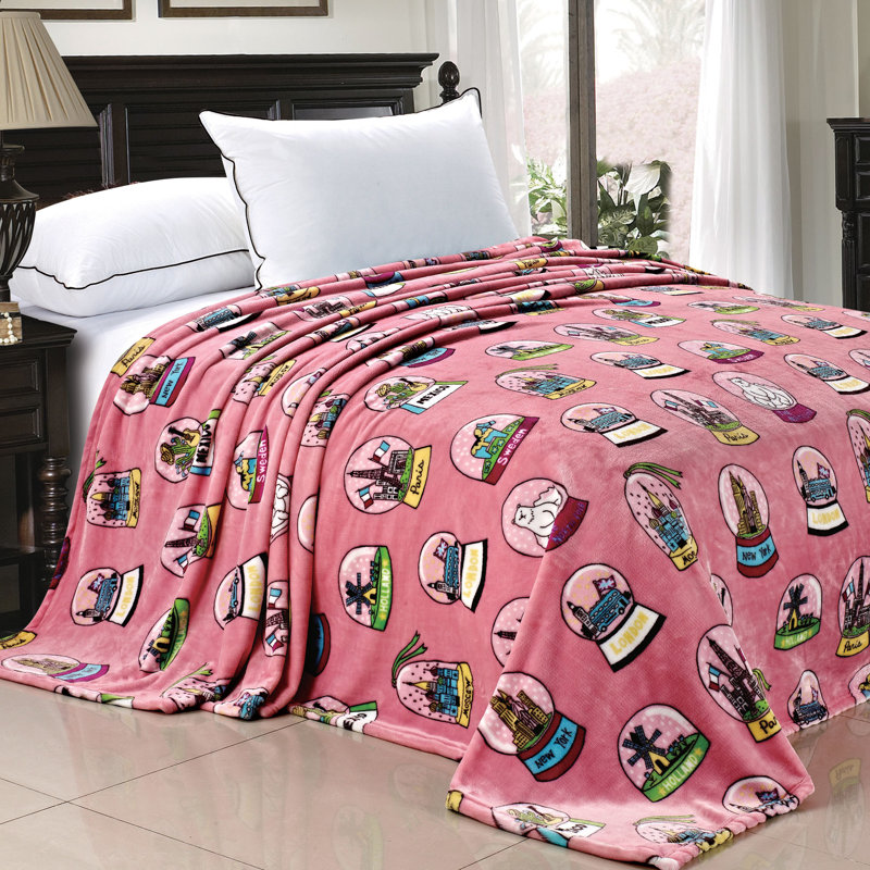 Throw Blanket, Pink, 228.6cm x 152.4cm