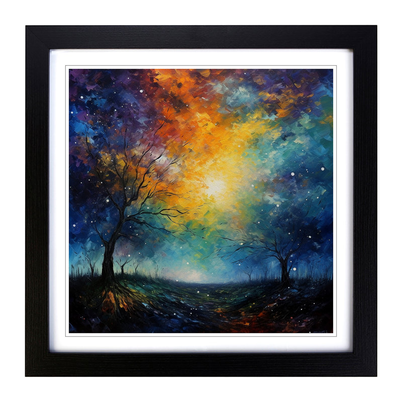Single Picture Frame Print on Wood, Black