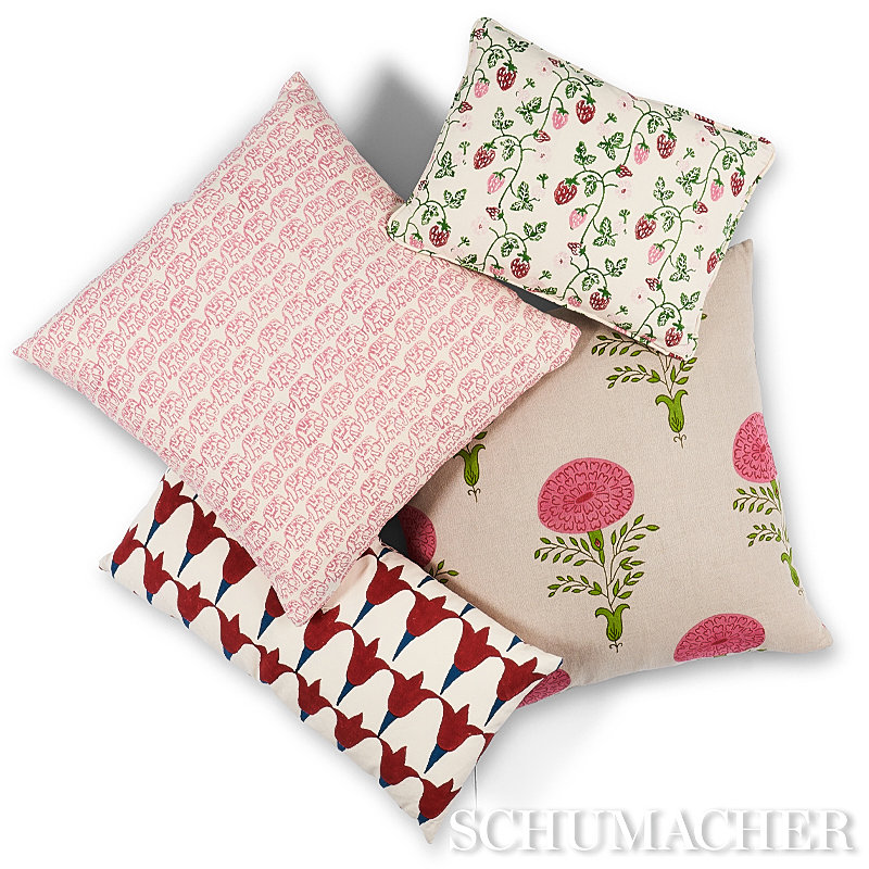 Molly Mahon Hand Block Prints II Tulip + Seed Pillow