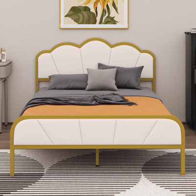 Jalyse Full Size Metal Platform Bed with upholstered headboard and footboard -  Everly Quinn, C5779E134FB442FA9671185E71D981CB