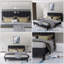 Base de lit tapissier pleine grandeur avec tête de lit ajustable - Velours doux, capacité de 800 lb, sans bruit, pieds de 12 po de hauteur, noir-826572372