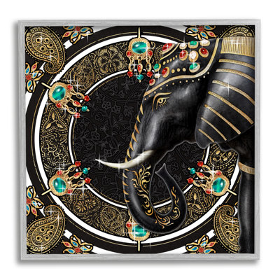" Glam Elephant Regal Jewellery Paisley Pattern " by Ziwei Li