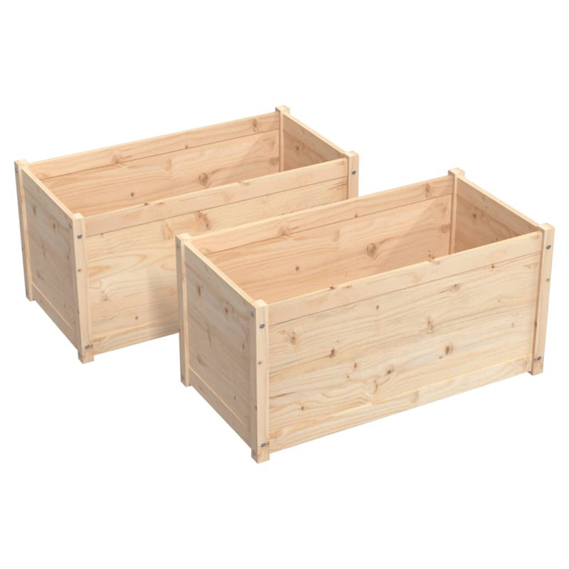 Rowhn Wood Pot Planter, Natural, 2