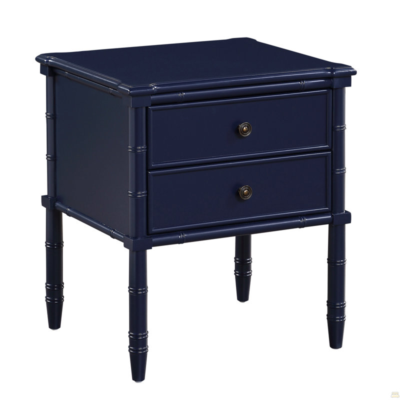 Emmett 2 Drawer Nightstand - Midnight Blue, Dark Blue