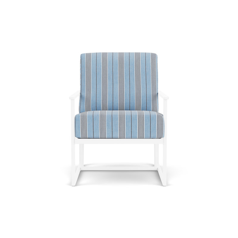 Summit Outdoor Lounge Chair, White, Mink, Hansen Sky