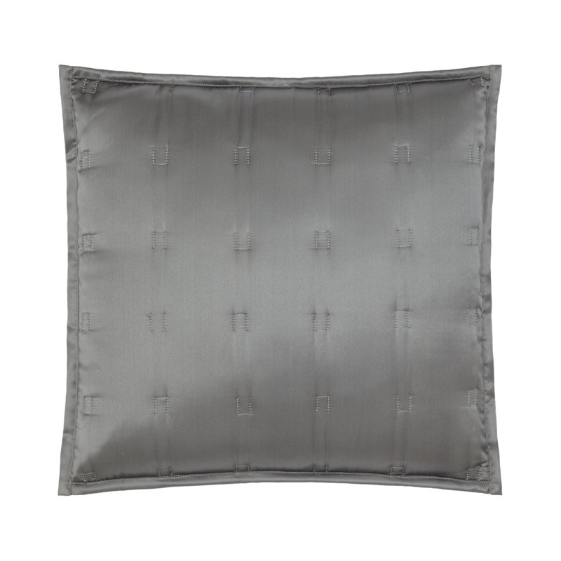 Windsor Silk Pillow Cover, Charcoal, 16" x 16"