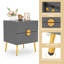 Table de chevet 2 tiroirs pour chambre Palmere, gris foncé-281098942-315976782